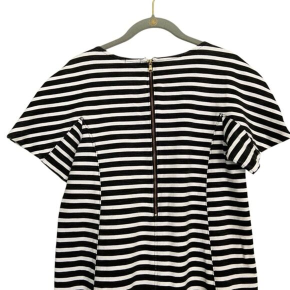 J Crew Striped Ponte Shift Knee Length Short Sleeve Dress Small - Picture 9 of 12